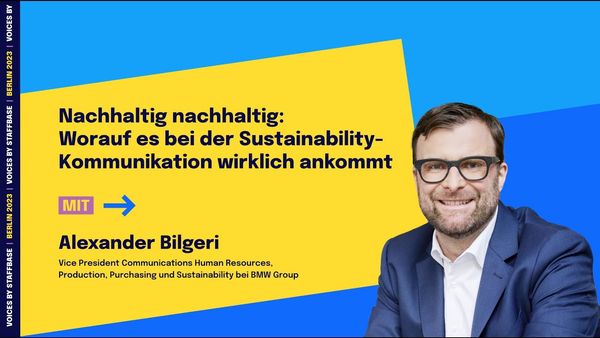 Alexander Bilgeri: Worauf es bei der Sustainability-Kommunikation ankommt | VOICES Berlin 2023